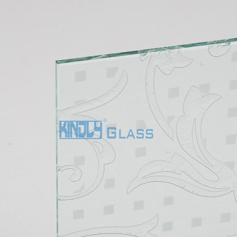 Acid Etched Design on Clear Glass 